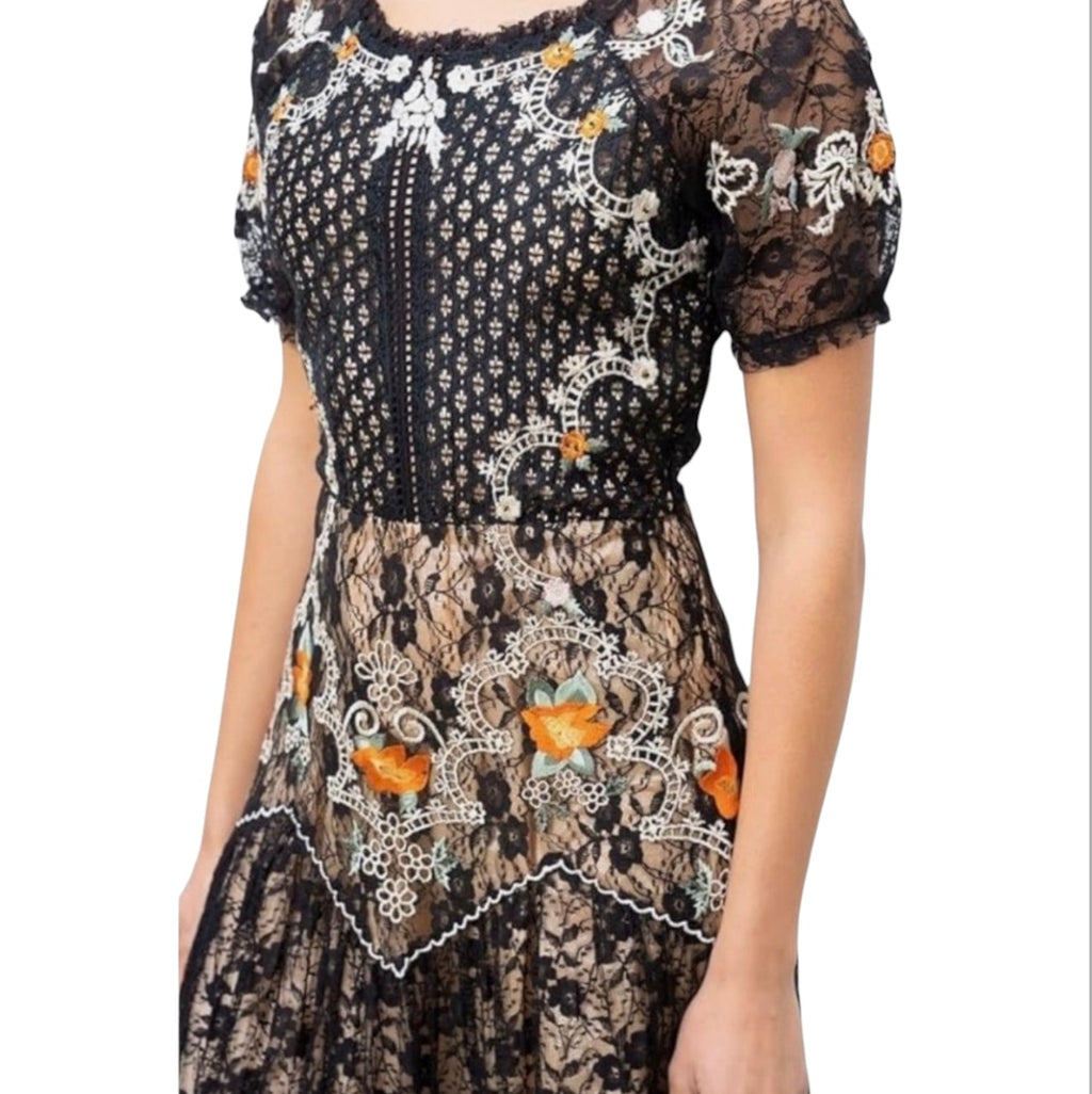 BAROK Paris Lace Embroidered
Long Dress Size Small