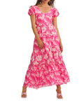 LOVESHACKFANCY
Karalie Cotton & Silk Hibiscus Maxi
Dress in Holiday Sun Fuschia Sz 2 $595