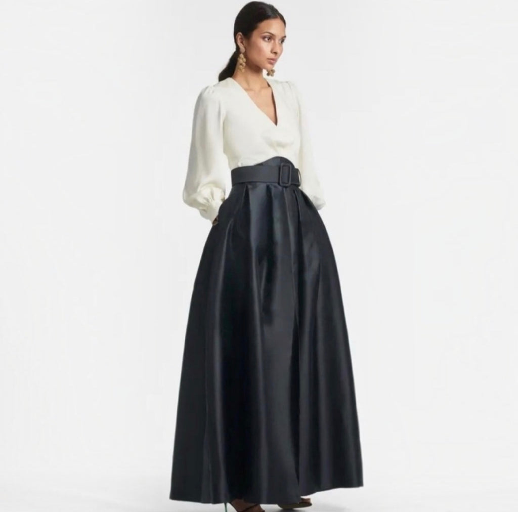 Sachin & Babi Zoe Mikado Ball Gown Ivory Black