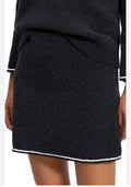 Theory TWEED MINI J Cashmere Felted Tweed Skirt Sz Medium in Black Multi $395