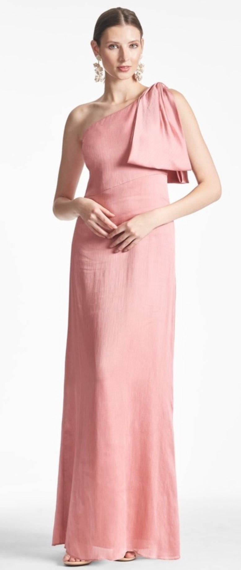 Sachin + Babi Chelsea One Shoulder Bow Gown in Rouge Sz 8 $285