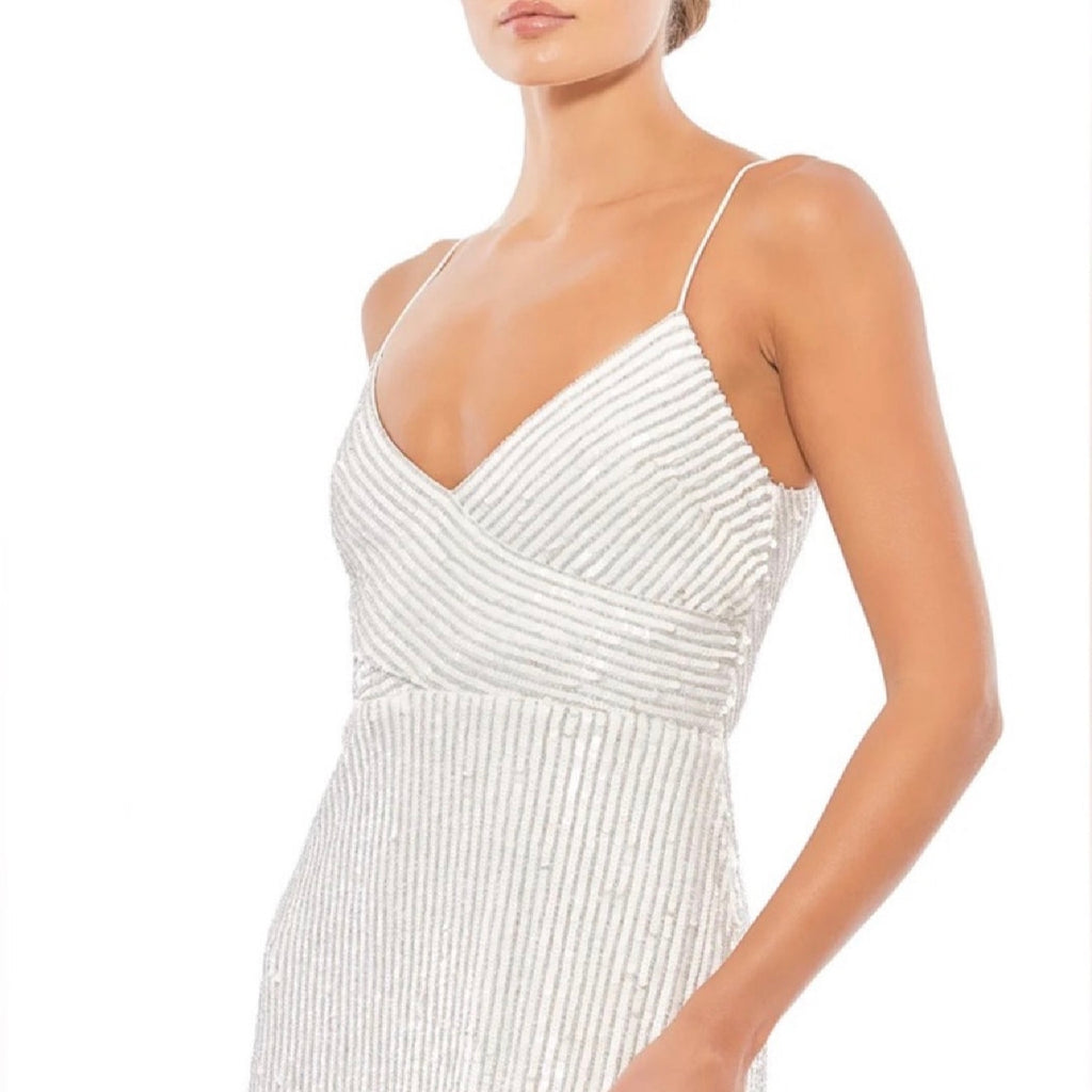 Mac Duggal Sequin Spaghetti
Strap Gown Pearl #10817 Sz 10