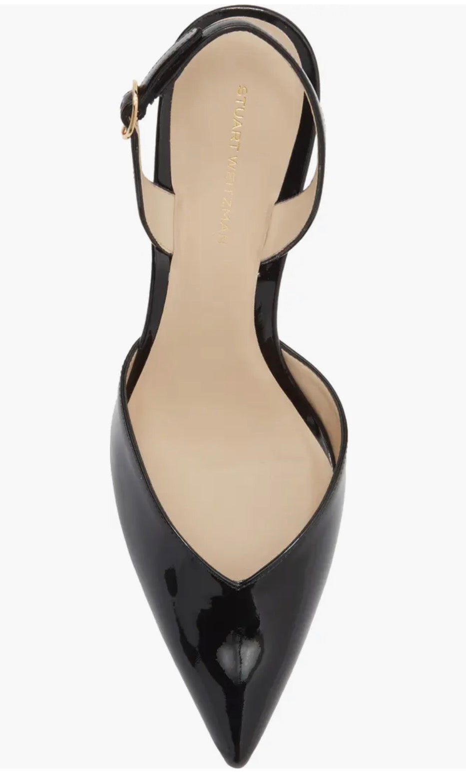 Stuart Weitzman Julia 75 Slingback Pump Black Patent Leather Sz 6.5 $495