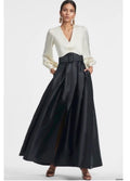 Sachin & Babi Zoe Gown Ivory Black Mikado Ball Skirt Sz 0
$895
