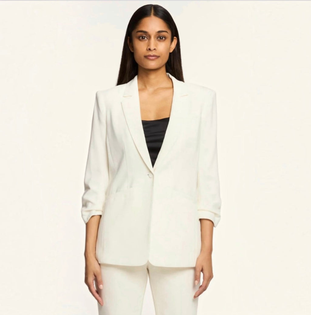 CINQ À SEPT Crepe Khloe Ivory Blazer Size 0