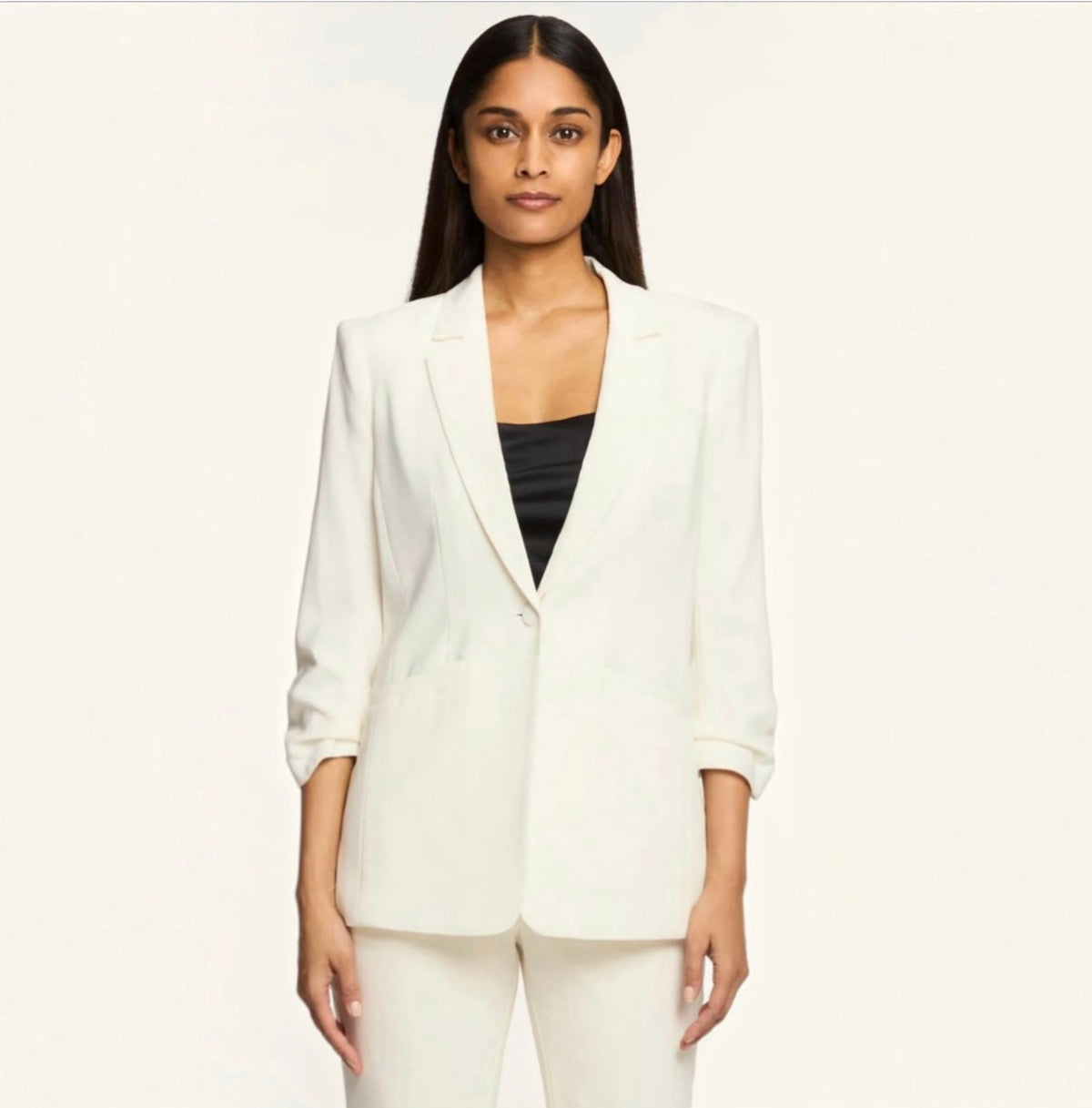 CINQ À SEPT Crepe Khloe Ivory Blazer Size 0