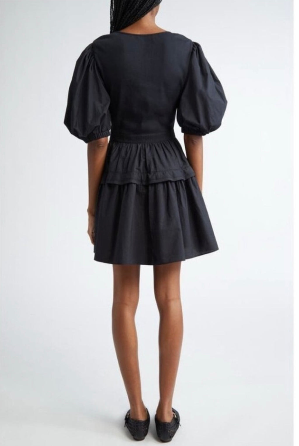 Ulla Johnson Tilda Mixed Media Minidress in Black Sz Medium