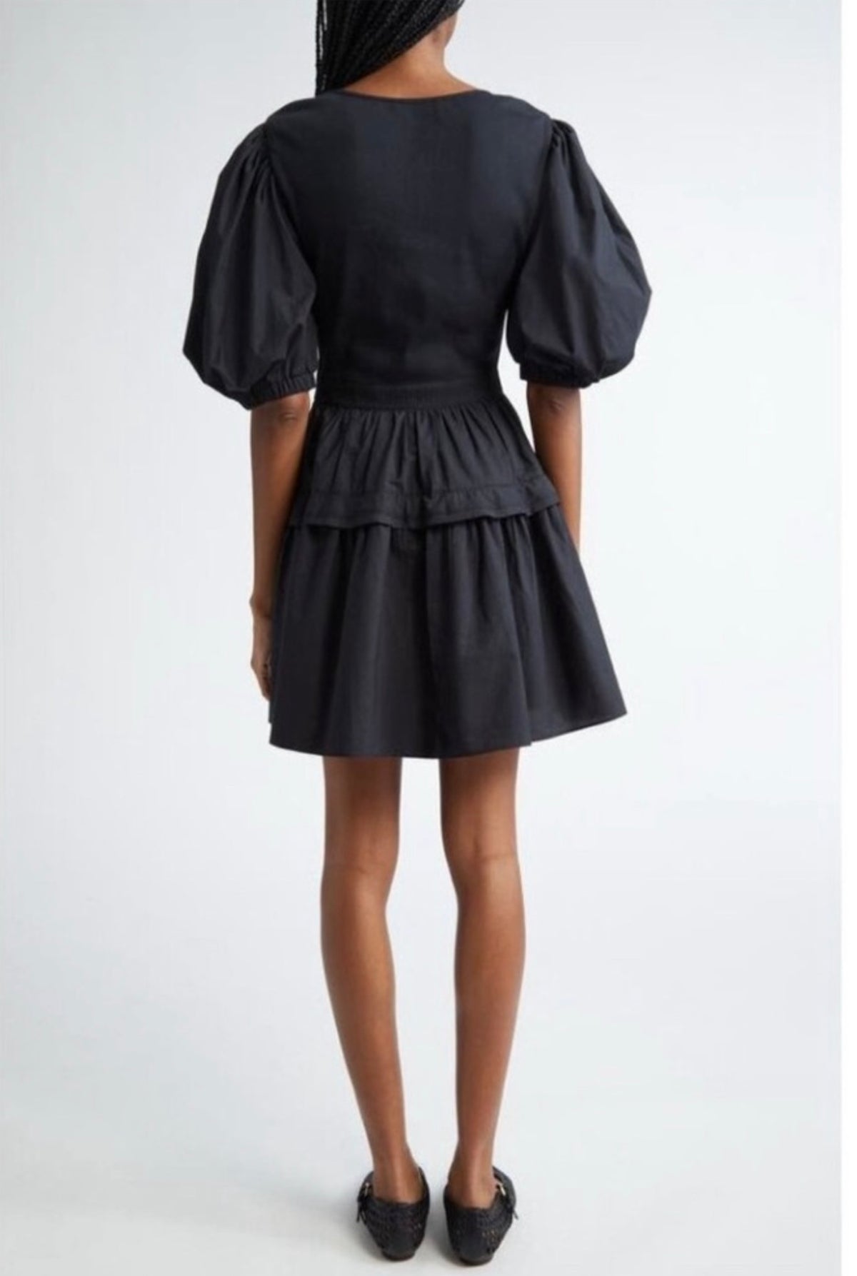 Ulla Johnson Tilda Mixed Media Minidress in Black Sz Medium
