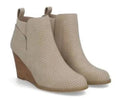 DV by Dolce Vita Womens Booties Gerdy Beige Vegan Leather Wedge Sz 6.5 $80