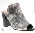 Sbicca Estela Grey Floral Stacked Heels Open Toe Mule Sz 8 $75