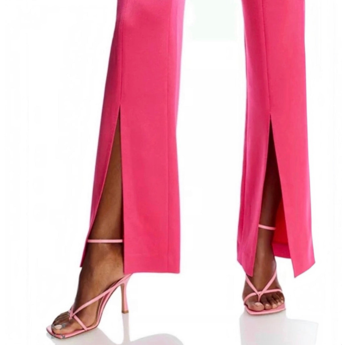ALICE + OLIVIA Jody Satin High
Waist Slit Front Pants Pink Sz 8
