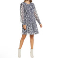 Rachel Parcell Ruffle Tiered Floral Long Sleeve Mini Dress Blue White Size Small