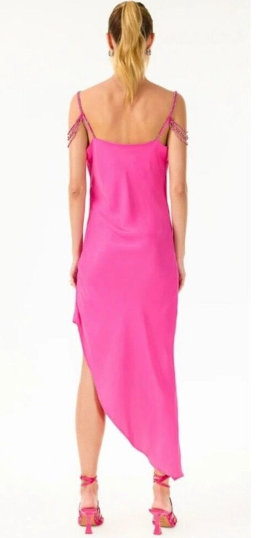 My Beachy Side Ruby Beaded Dress in Fuschia Sz Small $385