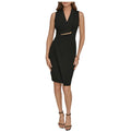 Donna Karan New York Taramind Black Draped Sheath Dress Size 2