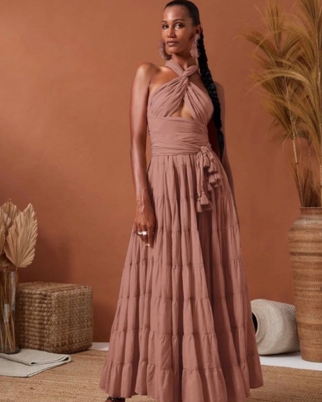 ERIKA PENA Selma Bohemian
Maxi Dress in Warm Sand Sz Large/XL $488