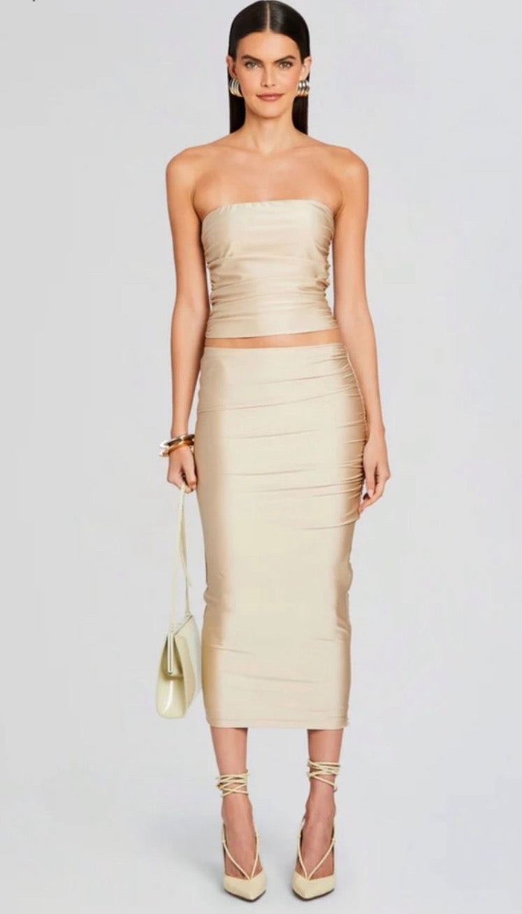 NWT Ser.o.ya x Retrofete Muriel Muriel Bandage Midi Skirt Sz XXS $248