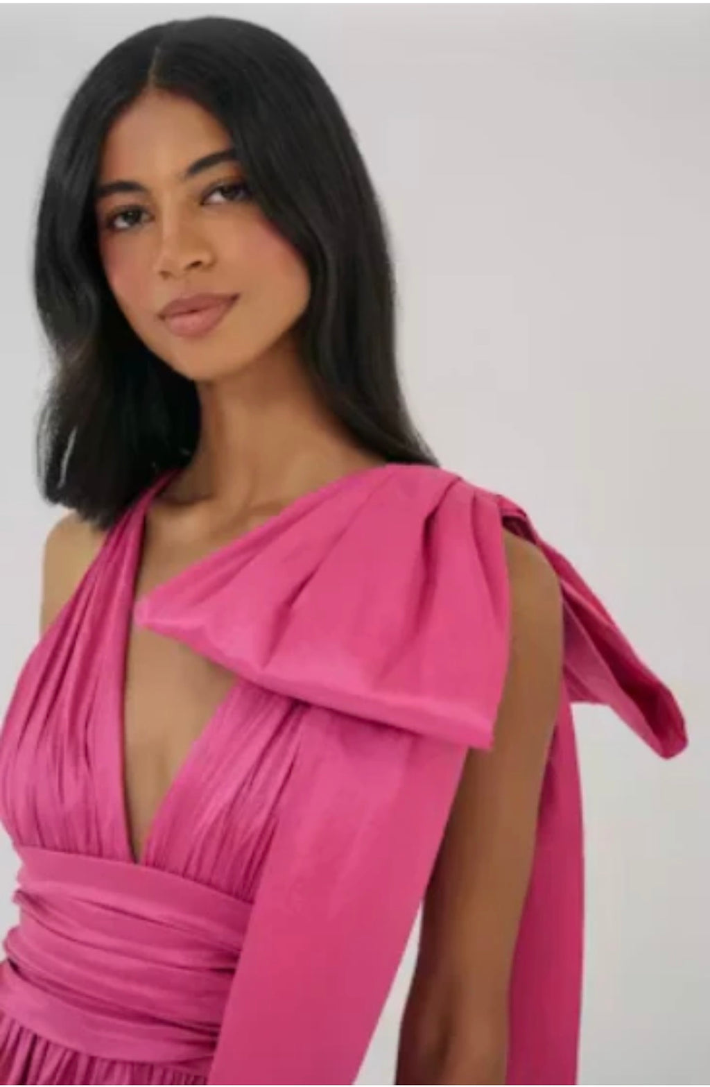 Hutch Selba Gown Fuchsia Size 2 One Shoulder Bow Evening Dress