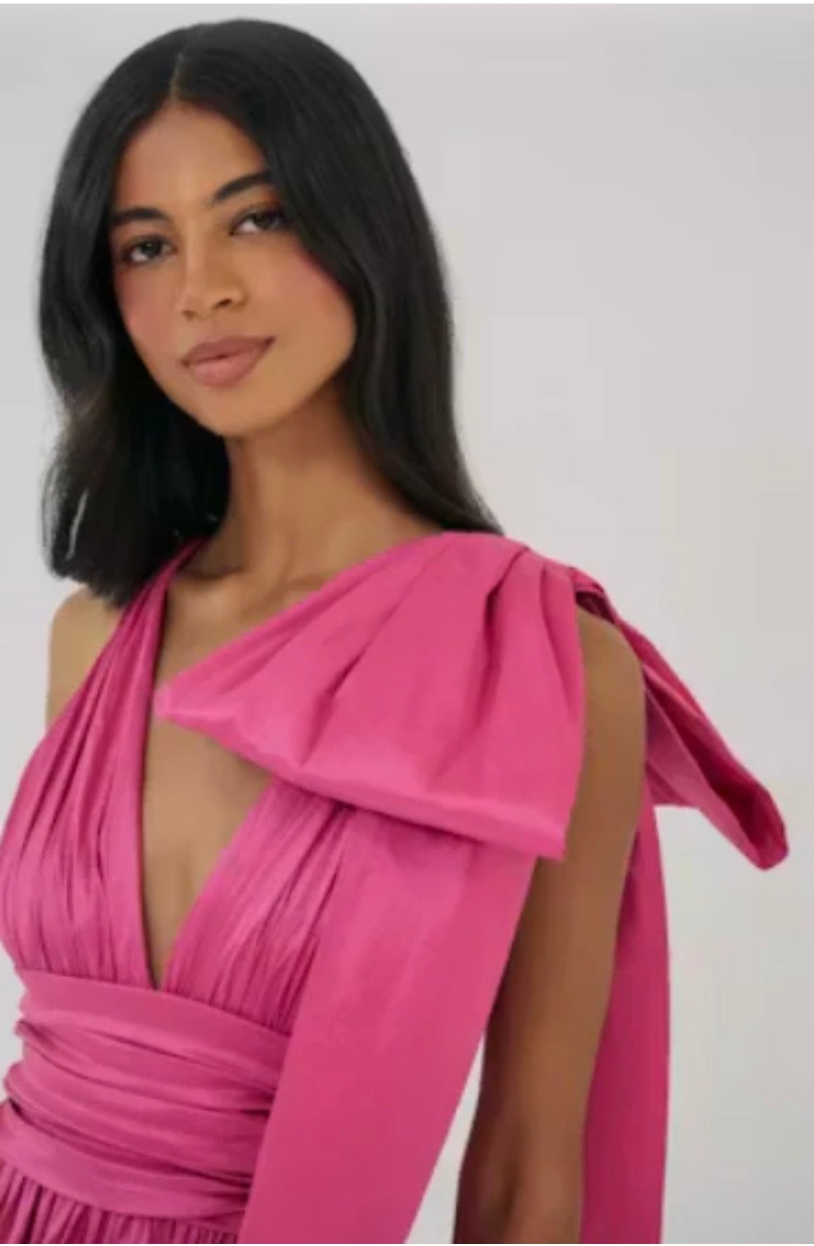 Hutch Selba Gown Fuchsia Size 2 One Shoulder Bow Evening Dress