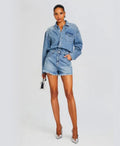 Retrofete ANNIE DENIM ROMPER in Oasis Sz Small $398