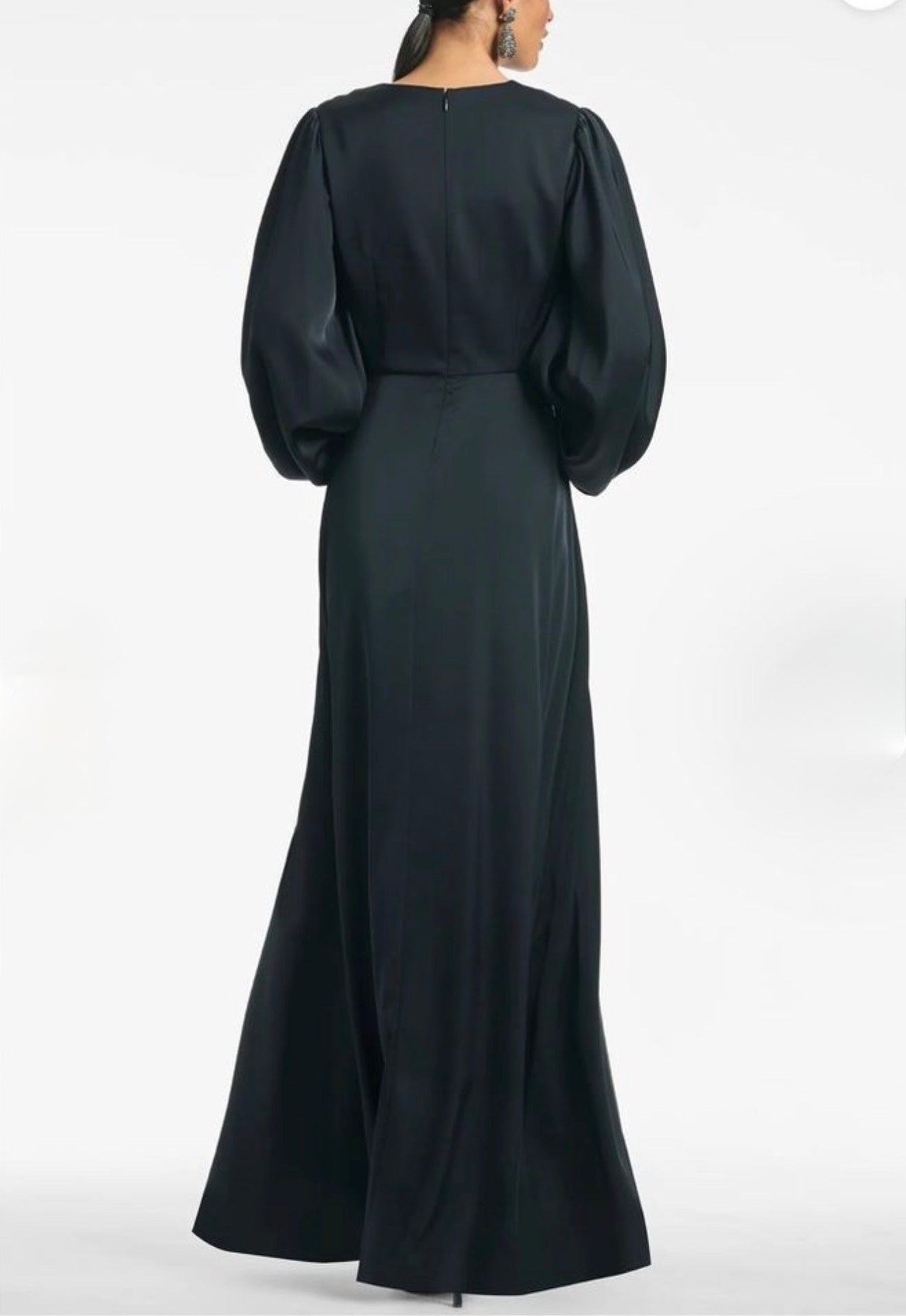 Sachin & Babi Jenny Black Satin Crepe Gown Size 4 $795
