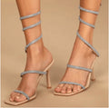 Billini Simi Silver Glitter
Rhinestone Sandal Nude Heels sz 8 $75