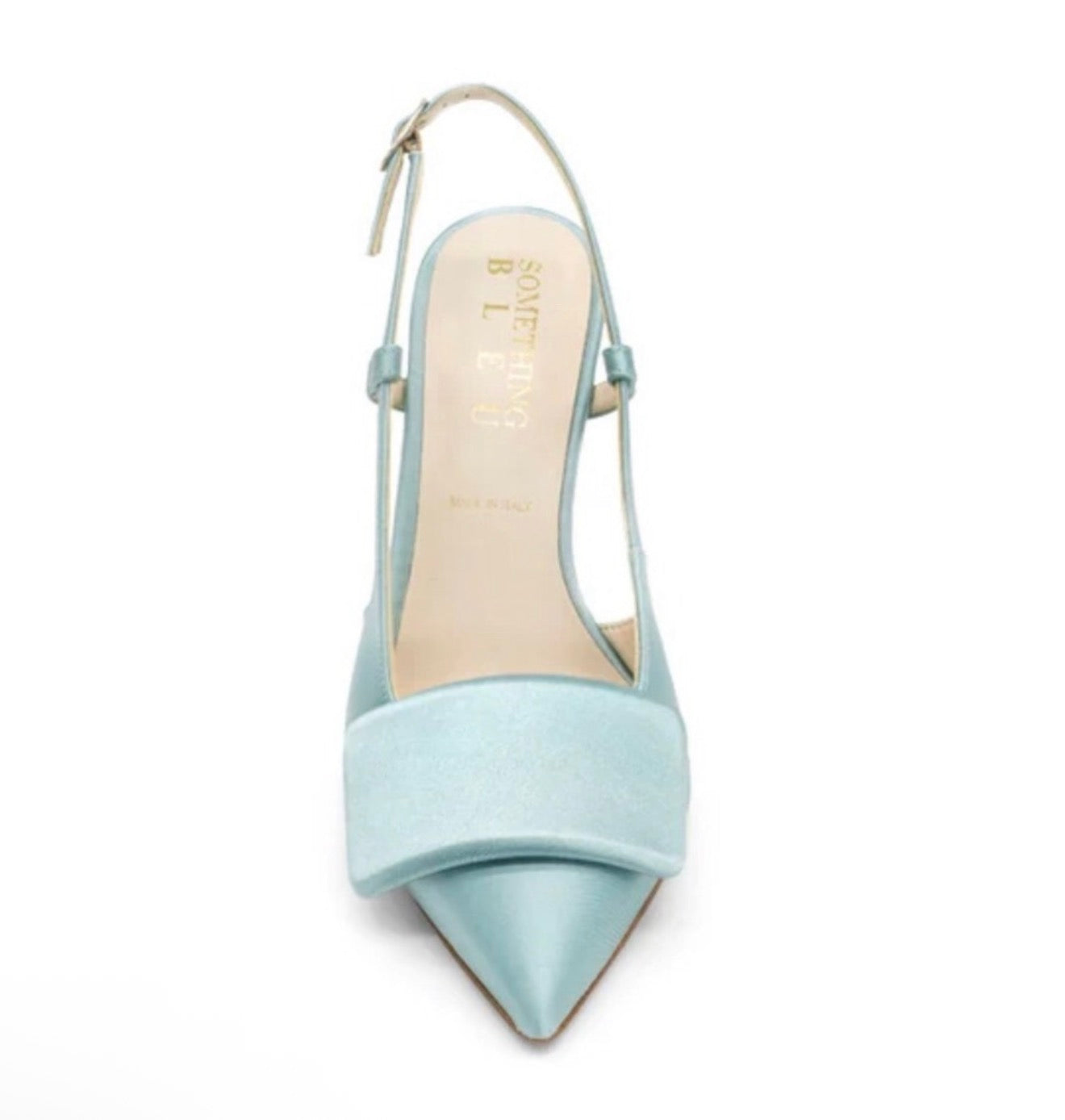 Something Bleu Halen Satin Slingback Pumps in Light Blue Sz 7
$395