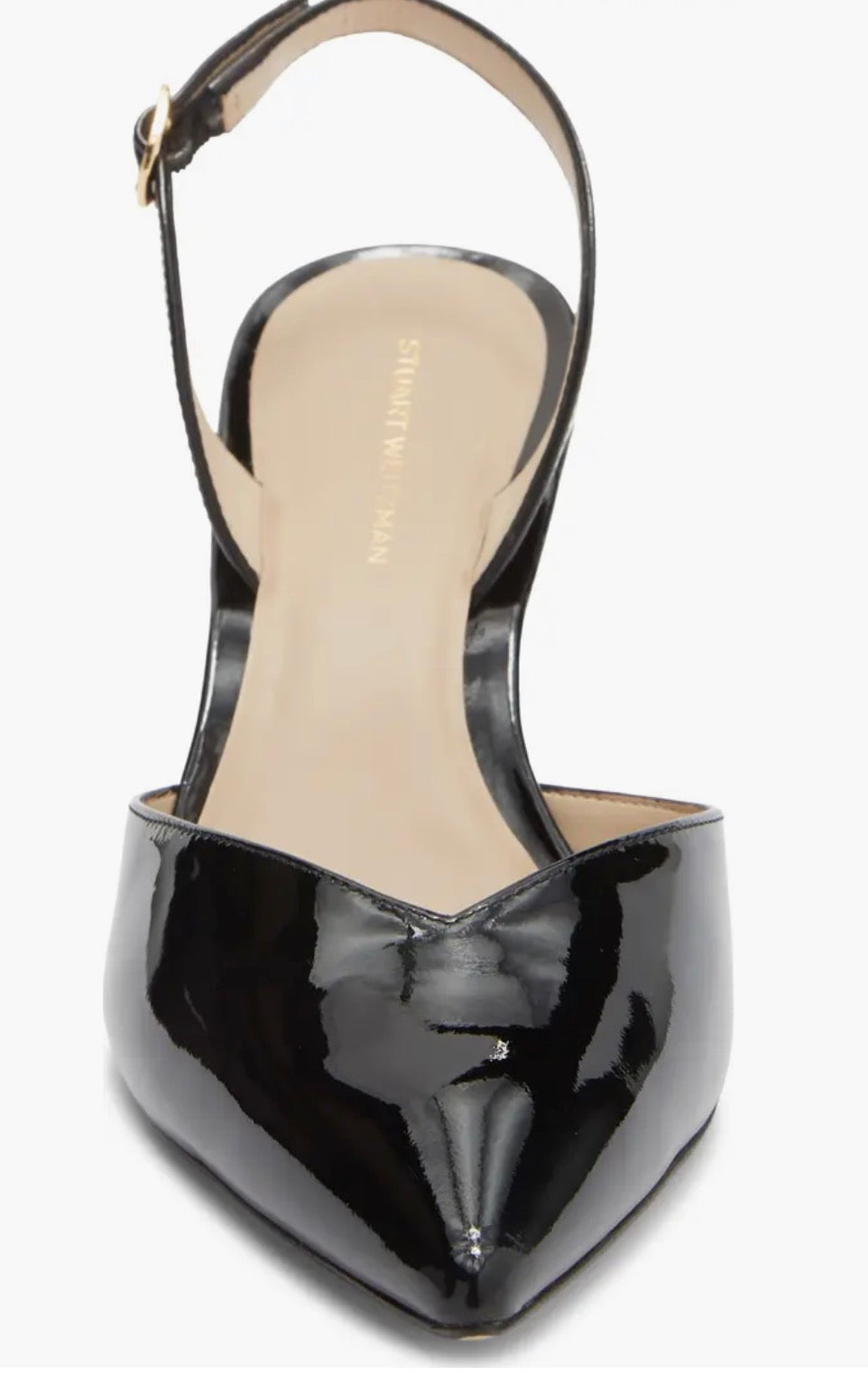 Stuart Weitzman Julia 75 Slingback Pump Black Patent Leather Sz 6.5 $495