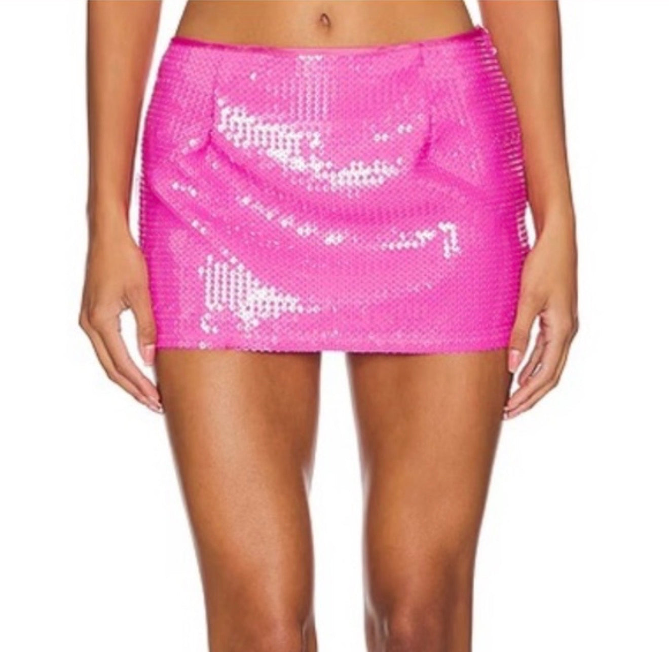 Miscreants Harper Sequin Skirt in Fuchsia Pink UK 8 US 4 $350