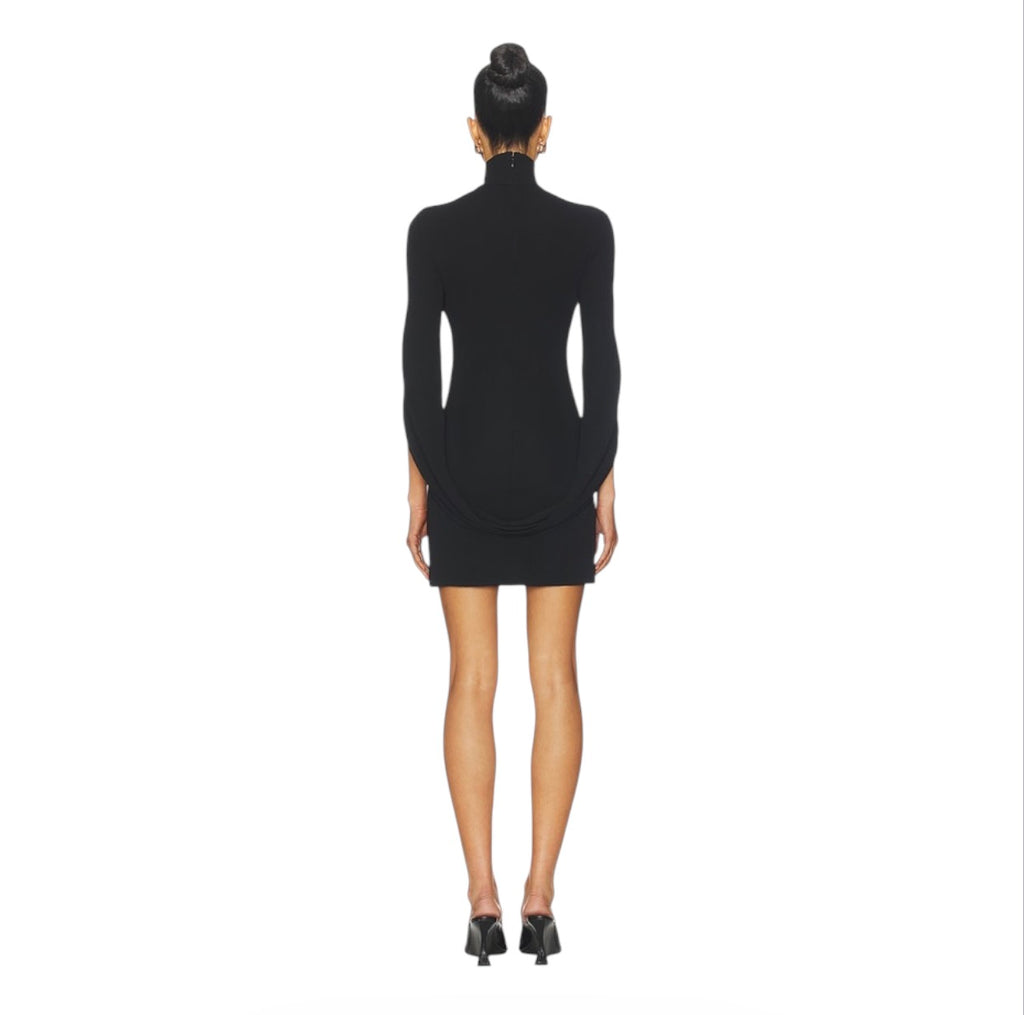Alexander Wang Drape Back Sleeve Mini Dress Black Size XS