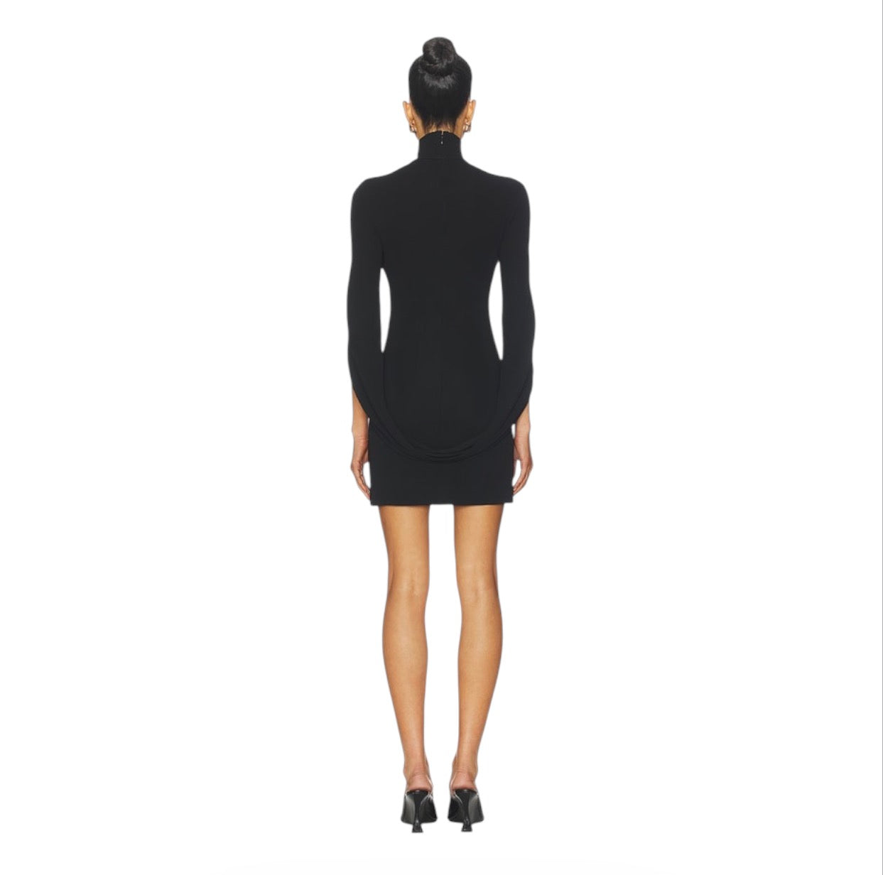 Alexander Wang Drape Back Sleeve Mini Dress Black Size XS