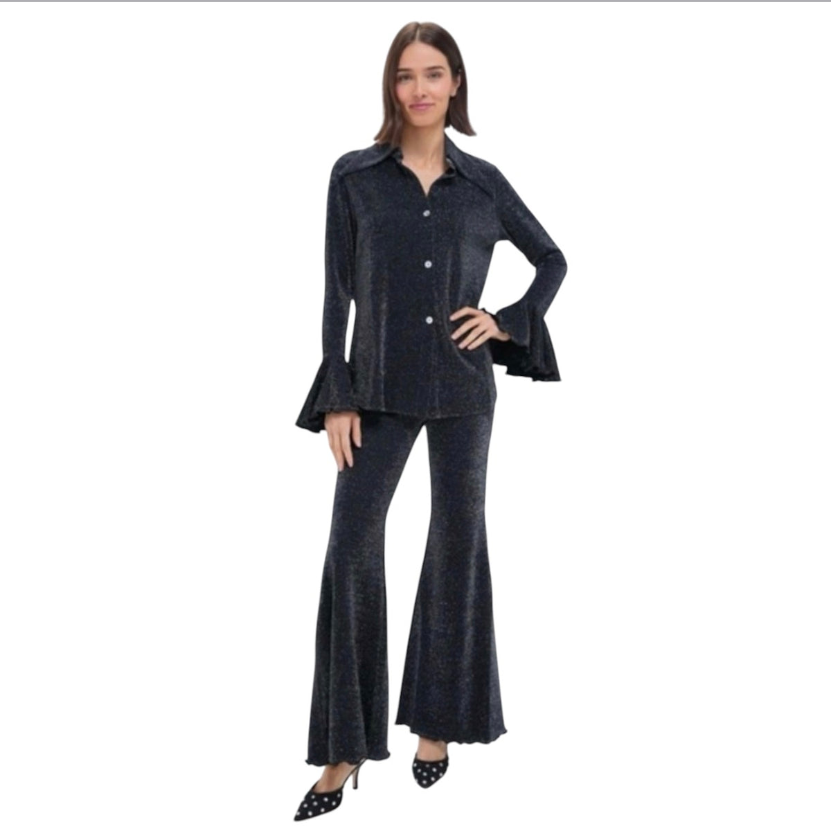 Sleeper Cosmos Metallic Stretch
Lounge Set Black  Small