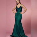 NOX ANABEL Simple Long Classic Dress with Cowl V-Neck in Green Sz 4
$249