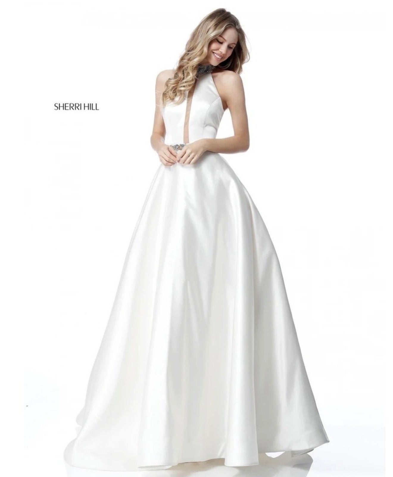 Sherri Hill 51589 Ivory Beaded Halter Ball Gown Pink Crystal
Detail Size 6 $598