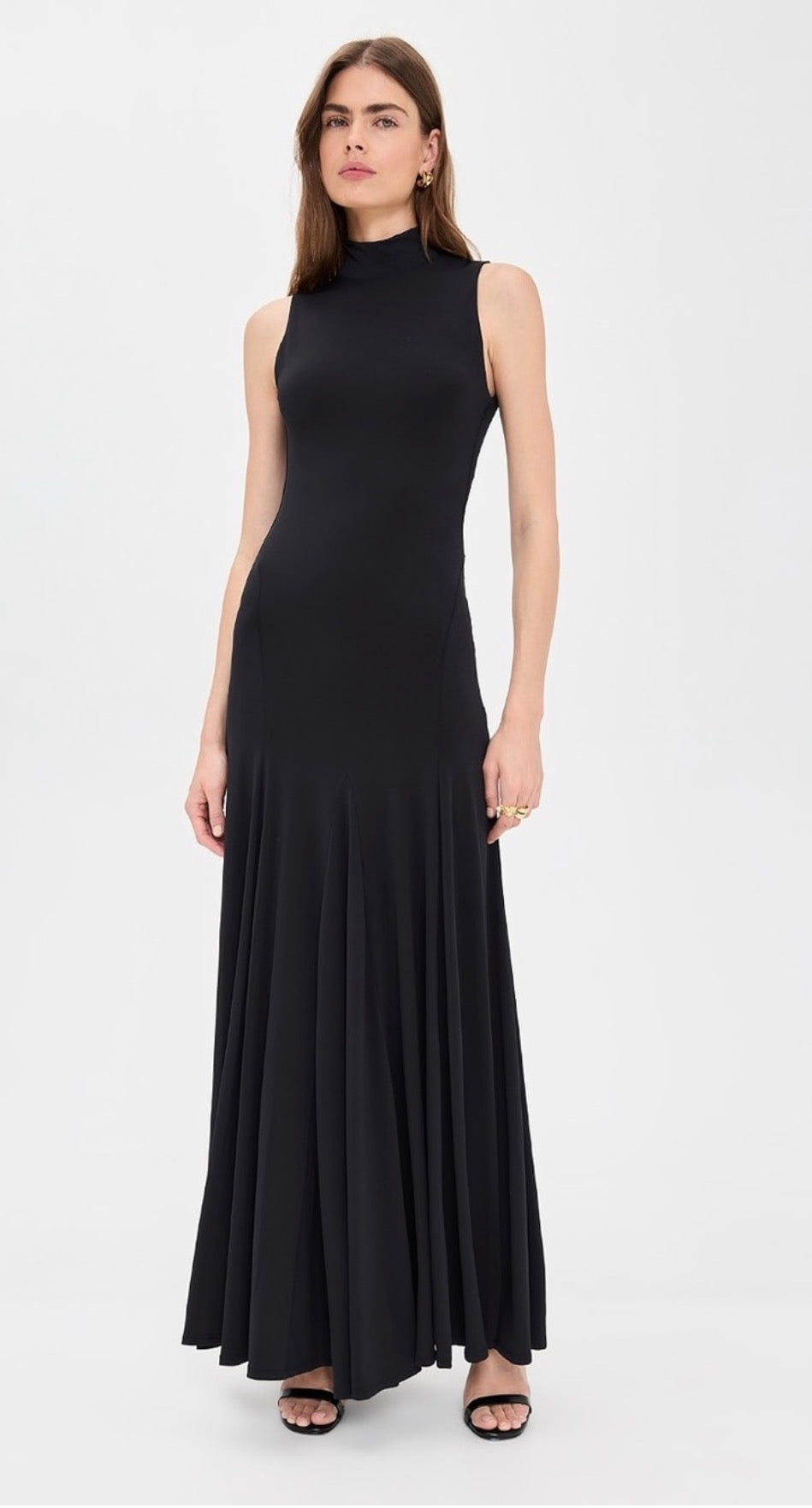 Alice + Olivia Augusta Open Back Sleeveless Maxi Dress Black Size 8