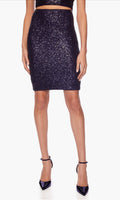 SUSANA MONACO Sequin High Waist Pencil Skirt In Thunder (Blue) Sz Small $138