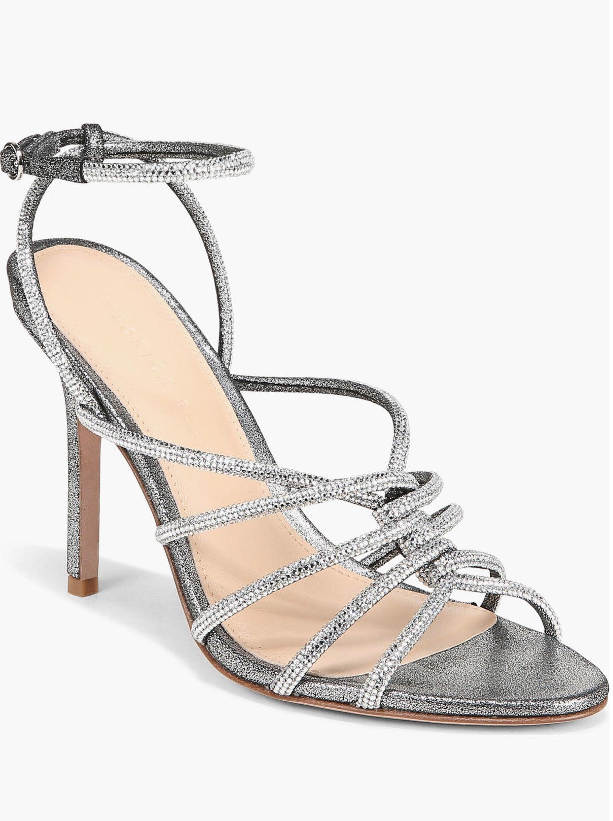 Veronica Beard
Aneesha Ankle Strap Sandal Gunmetal Silver sz 7.5 $395
