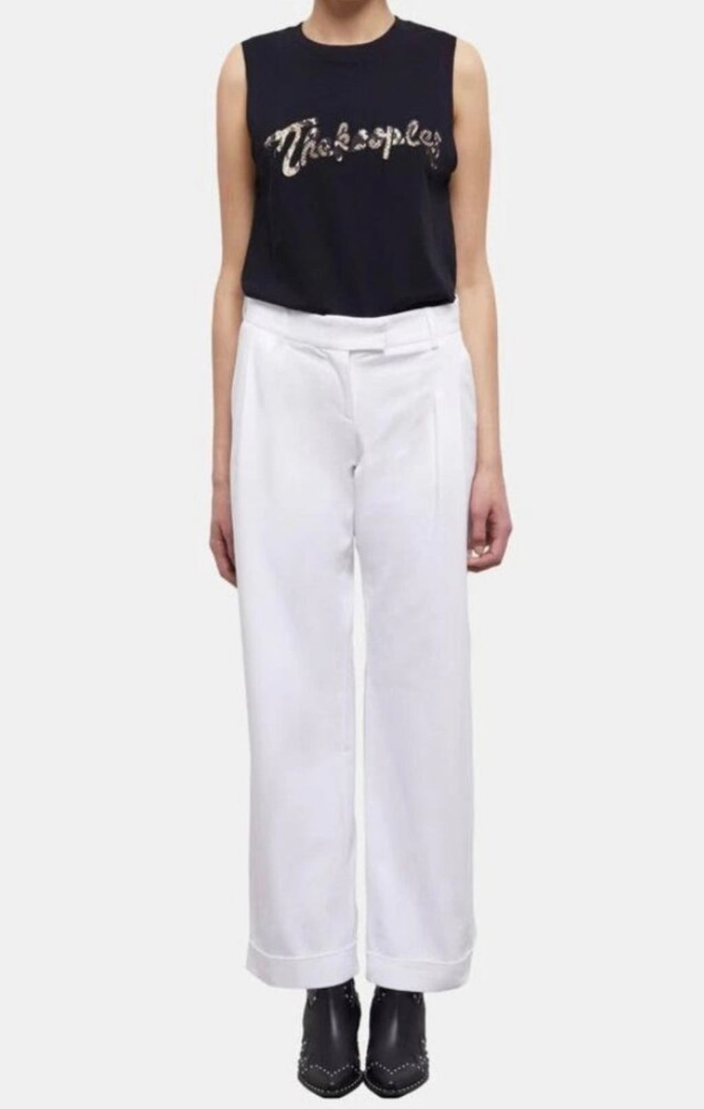 The Kooples Elegant White Wide
Leg Trousers Sz 40 US 8 $245