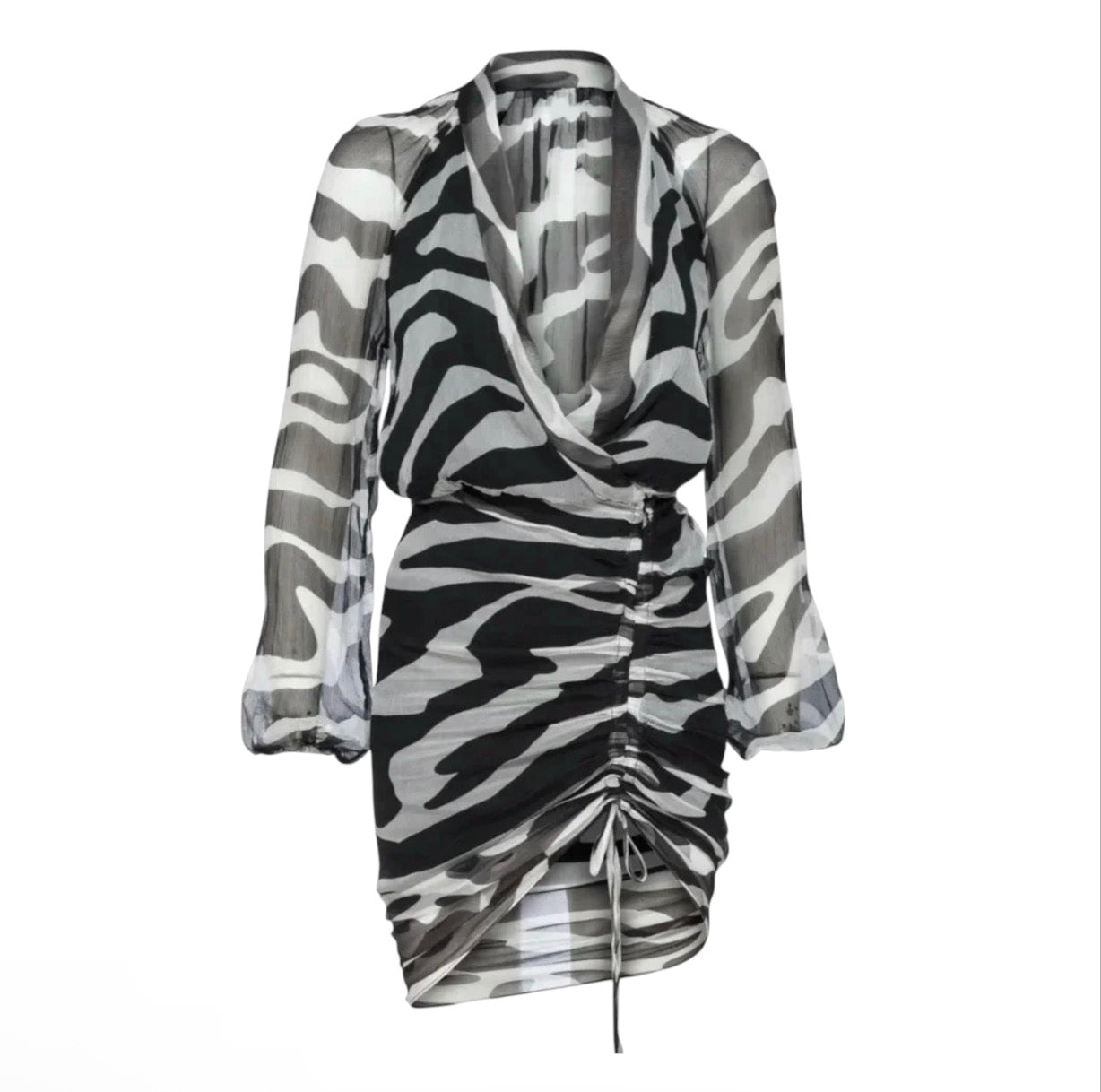 Mother of All Vera Silk Zebra Print Mini Dress Size Small