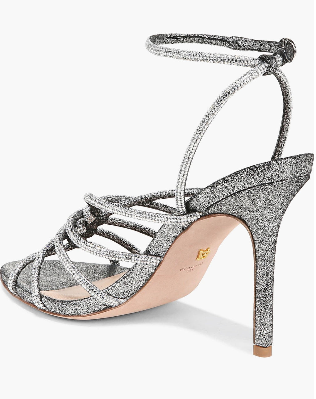 Veronica Beard
Aneesha Ankle Strap Sandal Gunmetal Silver sz 7.5 $395