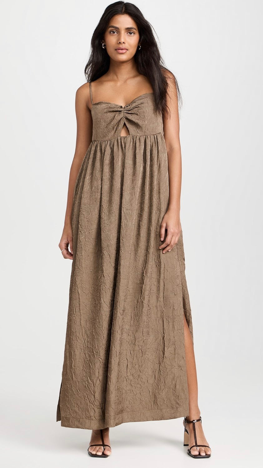 Line & Dot Una Maxi Dress in Olive Sz Small $129