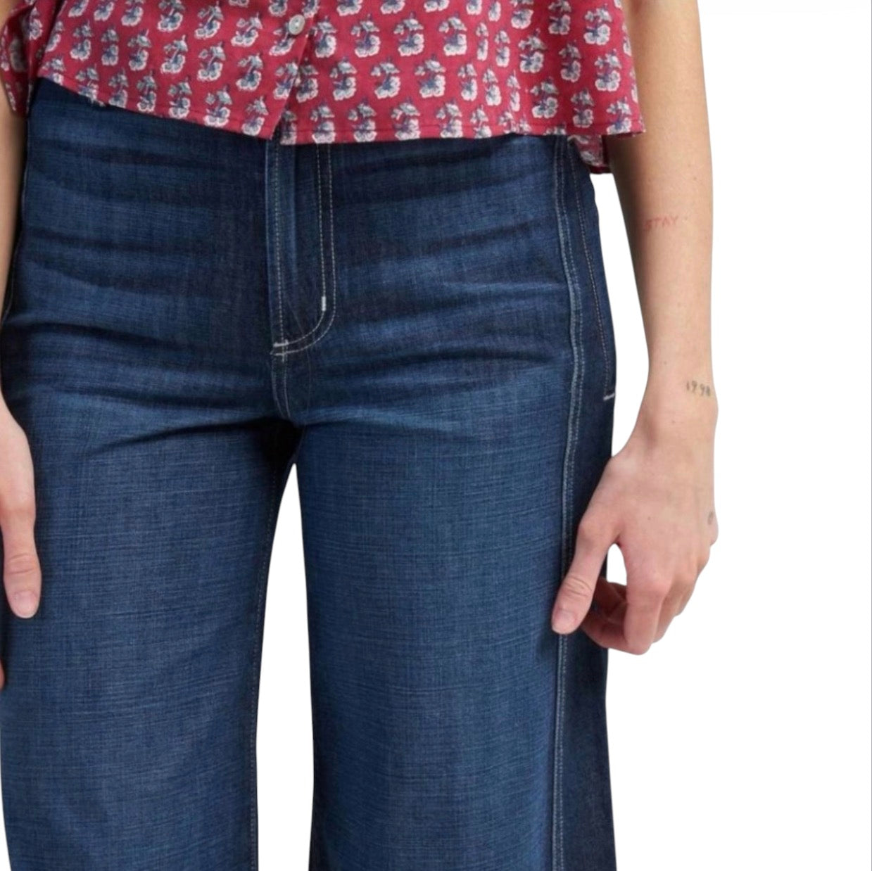 Daily Blue Easy Wide Leg High Waist Jean Zephyr Sz 28