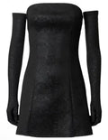 Miscreants London Black Snakeskin Mini Dress with Matching Gloves Sz medium