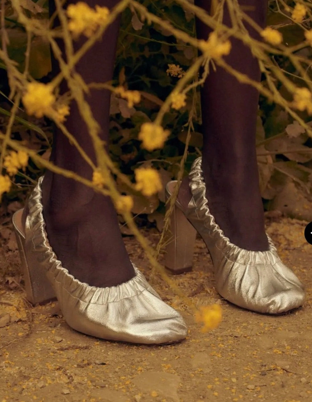 New in Box Ulla Johnson Lucia Leather Ruched High Heel in Silver 37 US 7 $670