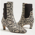 Sam Edelman Margo Kitten Heel Booties – Roccia Grey Snake Print – Size 6