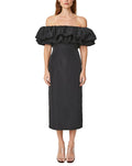RHODE VIOLA OFF THE SHOULDER BLACK MIDI
DRESS SIZE 10 $595