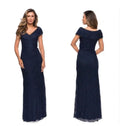 La Femme
Lace Off The Shoulder Cap
Sleeve Evening Dress in Navy 27982 sz 14 $378