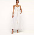 L’AGENCE Rima White Belted Zip Maxi Dress Size 00
