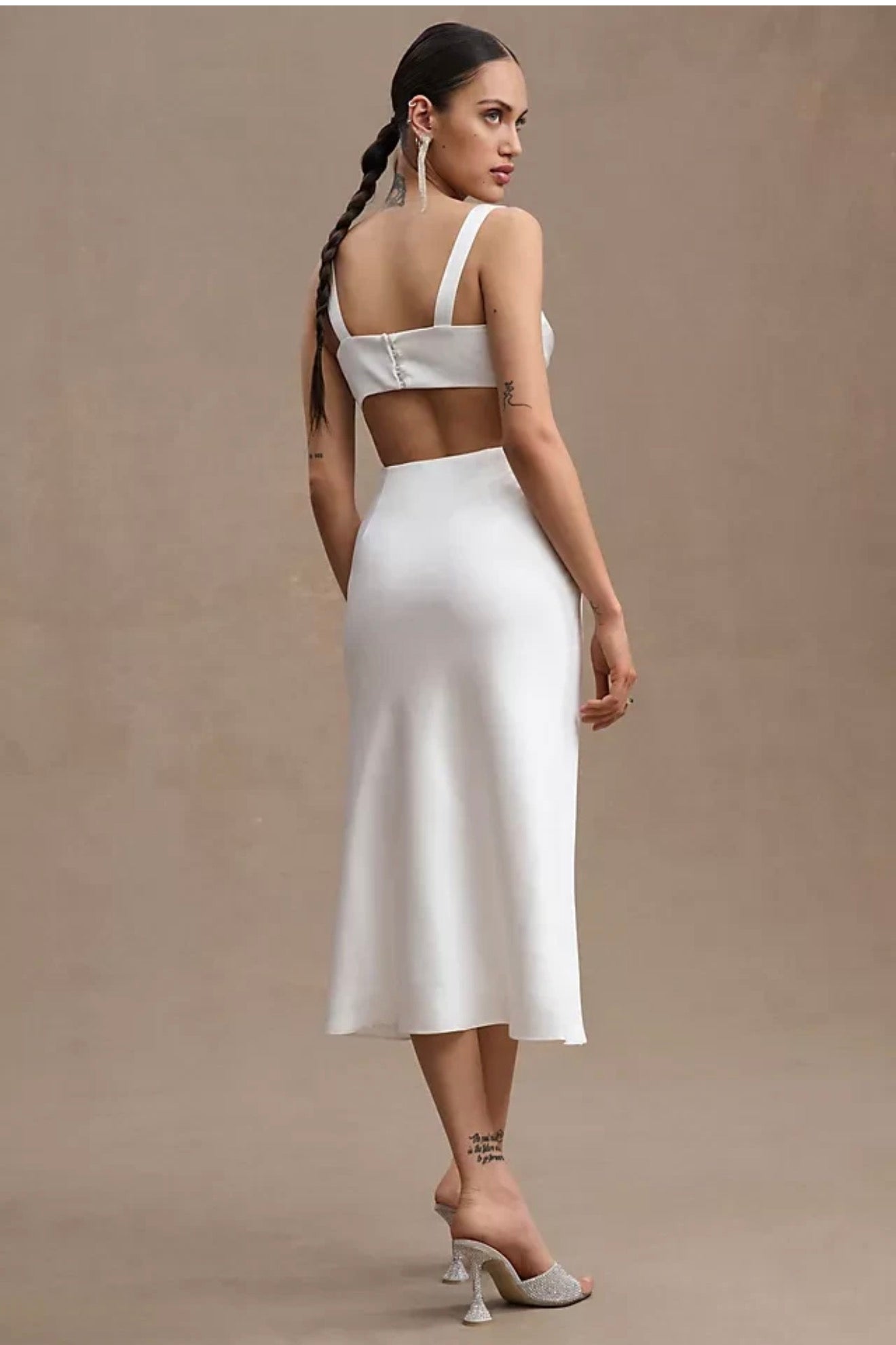 BHLDN Sachin & Babi Sierra Satin Midi Dress White Size 6 $250