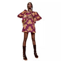 AUTUMN ADEIGBO Amelie Printed Cut-Out Mini A-Line Dress Sz 0
