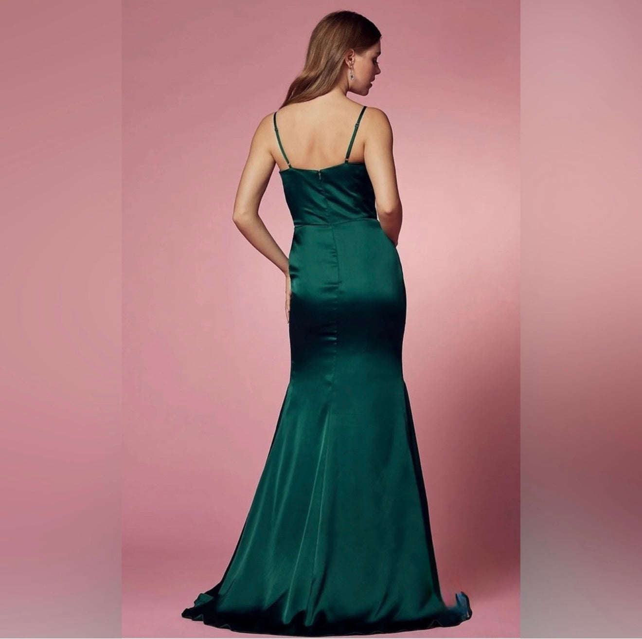 NOX ANABEL Simple Long Classic Dress with Cowl V-Neck in Green Sz 4
$249